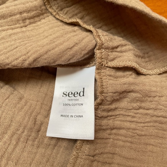 Seed Heritage Brown frill Top Size 10 Oversized Flowy Ruffle Top - Picture 7 of 7